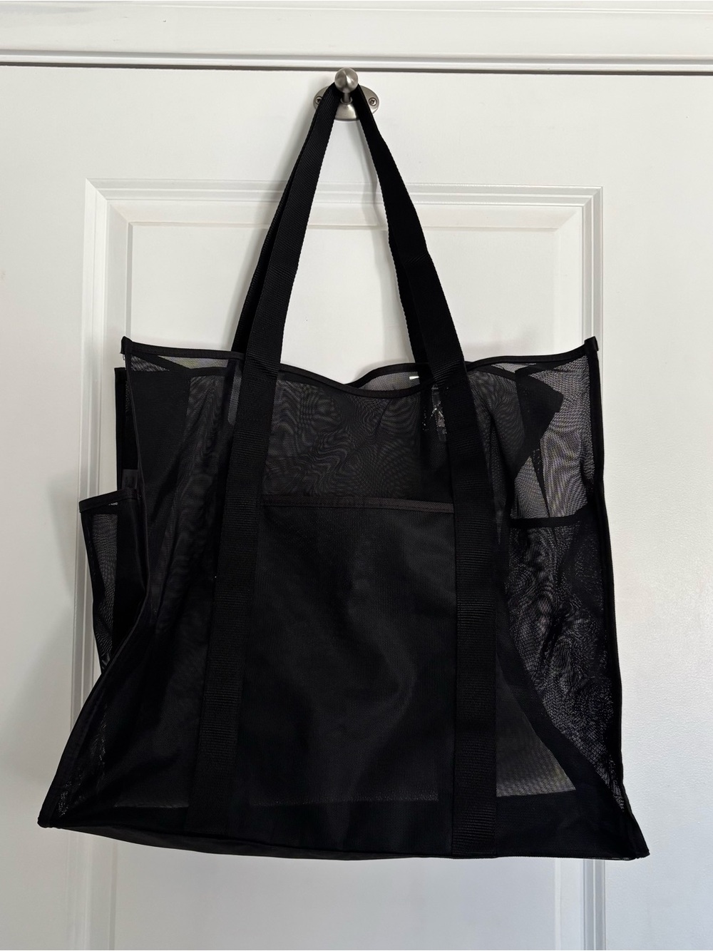 Black Mesh Tote Bag for Women - Lightweight Everyday Carry